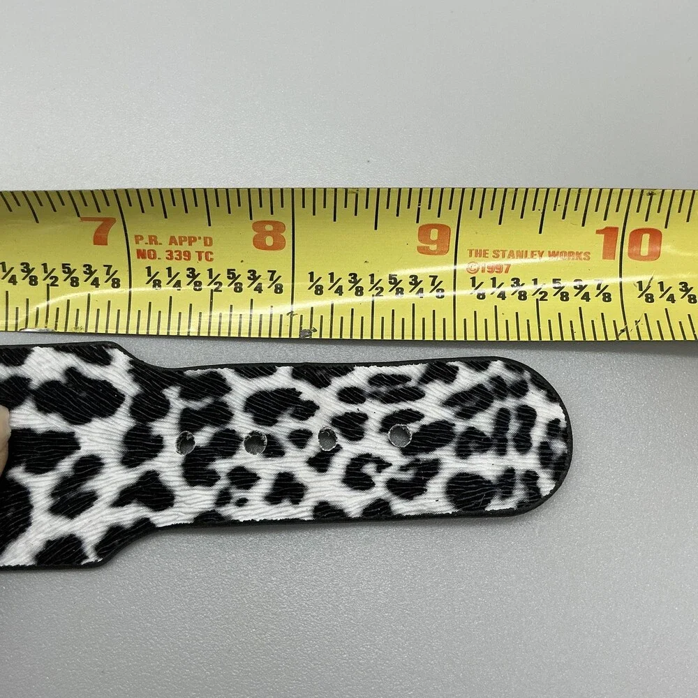 Strada Womens Watch 48mm Cheetah Dial Crystals Animal Print Band New Battery
